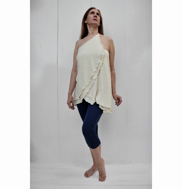 top skirt diagonal organic pima cotton sand