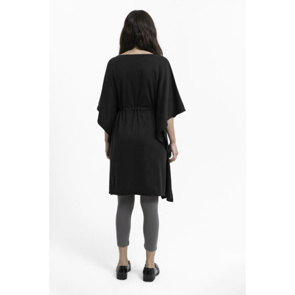 Adjustable tunic dress one size in organic pima cotton black fashion ecofashion