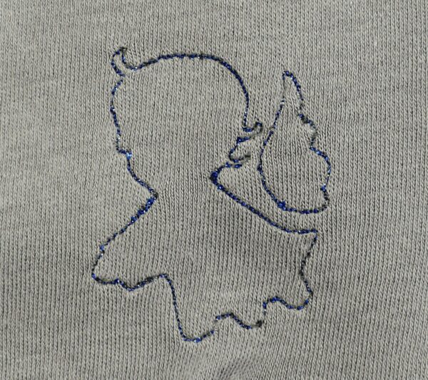 Love Angel embroidery newborn body Grey TAUPE