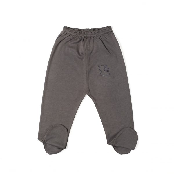 Newborn Pant with Foot in Organic Pima Cotton has an Angel embroidery