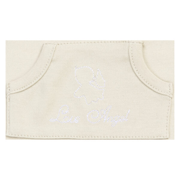 Love Angel embroidery newborn jacket sand
