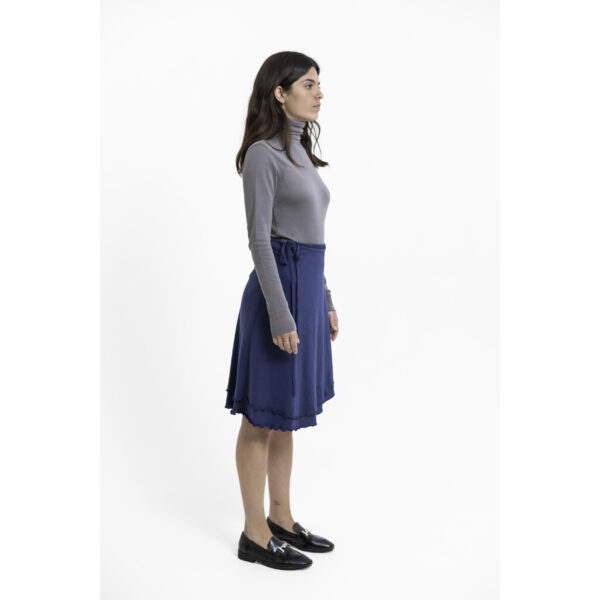 versatile Top skirt one size blouse top turtleneck dolcevita long sleeve organic pima cotton sustainable fashion ecofashion blue grey taupe