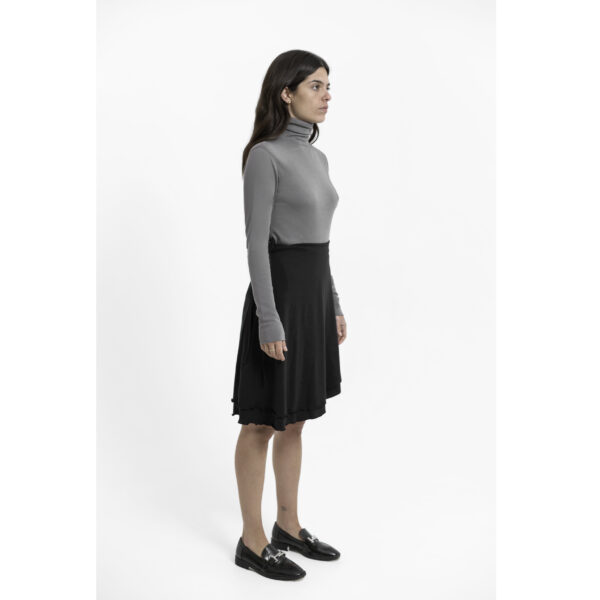 versatile Top skirt one size blouse top turtleneck dolcevita long sleeve organic pima cotton sustainable fashion ecofashion black grey taupe